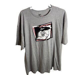 Reebok Men's B-Ball Hoop Graphic T-Shirt - Grey Size XL